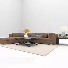 Brown Multi-seaters Sofa 3d model