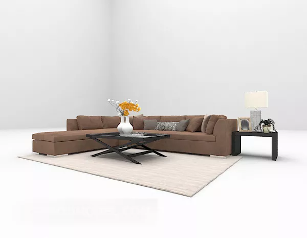Brown Multi-seaters Sofa 3d model Brown Multi-seaters Sofa 3d model