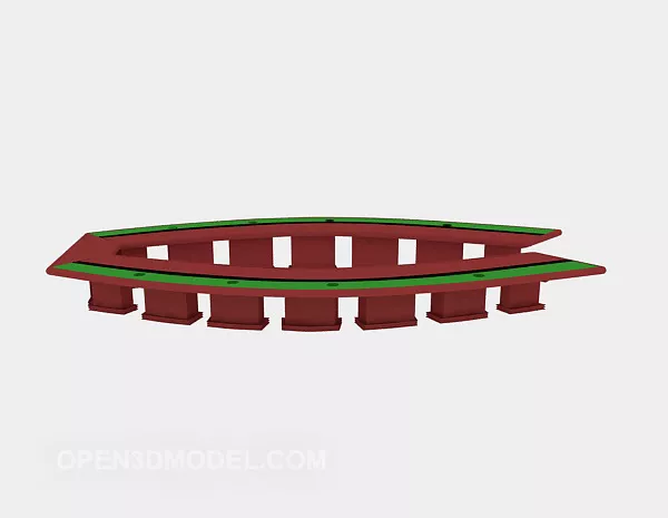 Large Conference Table With Chair 3d model Large Conference Table With Chair 3d model