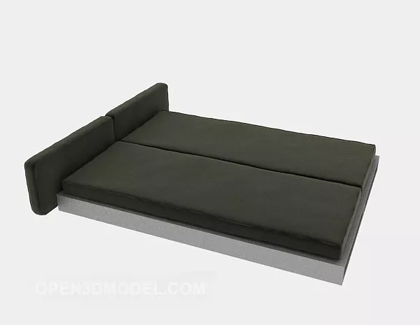 Double Bed Grey Color 3d model Double Bed Grey Color 3d model