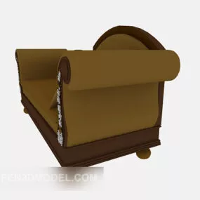 European Sofa Brown Color 3d model