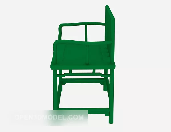 Wood Chair Metal Green Painted 3d model Wood Chair Metal Green Painted 3d model