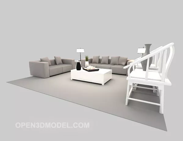 Modern Furniture Sofa Table 3d model Modern Furniture Sofa Table 3d model