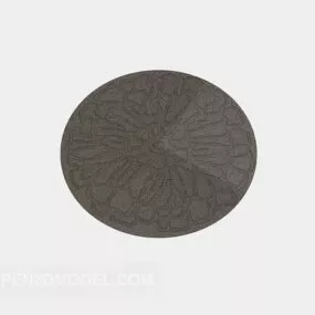 Round Grey Carpet 3d model