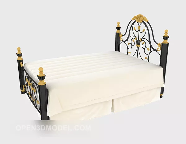 Iron Single Bed Furniture 3d model Iron Single Bed Furniture 3d model