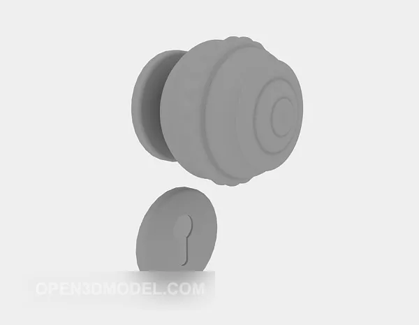 Door Lock Round Shaped 3d model Door Lock Round Shaped 3d model