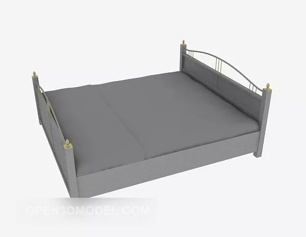 Modern Square Wooden Double Bed 3d model Modern Square Wooden Double Bed 3d model