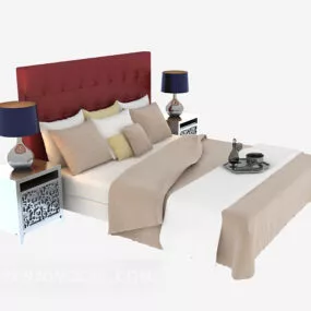 European Style Double Bed Furniture Set 3d model