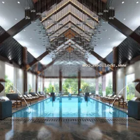 Swimming Pool Indoor Building 3d model