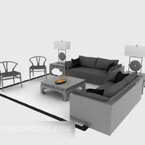 Chinese Furniture Sofa Full Set 3d model