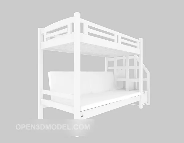 Dormitory Up And Down Wood Bed 3d model Dormitory Up And Down Wood Bed 3d model