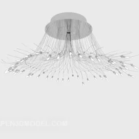 White Chandelier Lighting Decorative 3d model