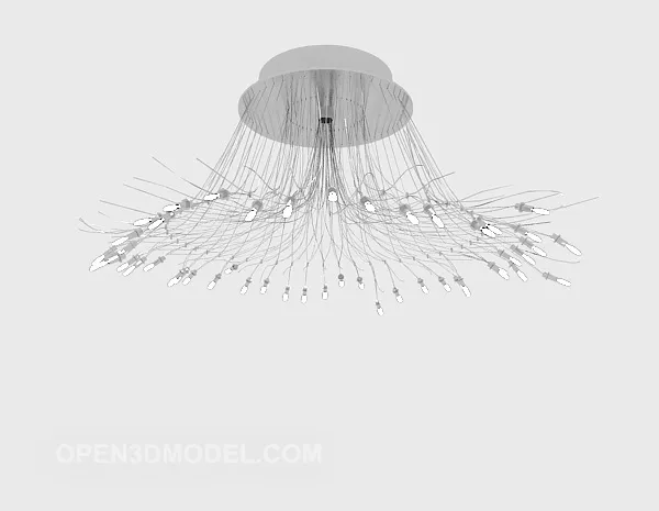 White Chandelier Lighting Decorative 3d model White Chandelier Lighting Decorative 3d model