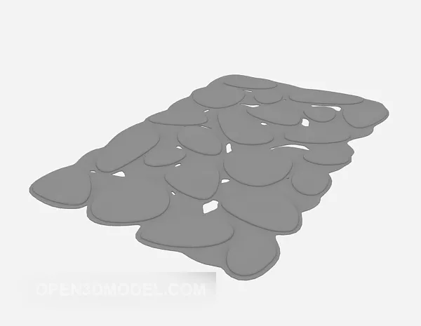 Fur Carpet Round Shape 3d model