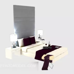 Modern Wood Bed Furniture 3d model