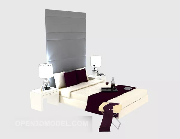 Modern Wood Bed Furniture 3d model Modern Wood Bed Furniture 3d model