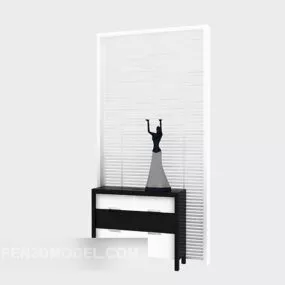Modern Side Cabinet Black Wood 3d model
