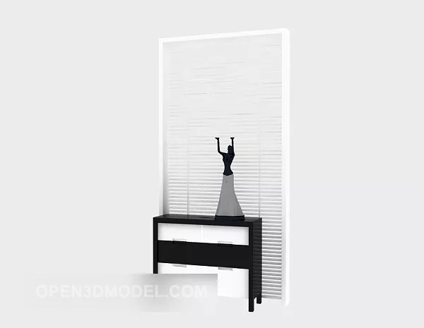 Modern Side Cabinet Black Wood 3d model Modern Side Cabinet Black Wood 3d model