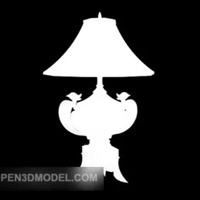 White Shading European Table Lamp 3d model