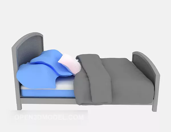 Children’s Bed Grey Blanket 3d model Children’s Bed Grey Blanket 3d model