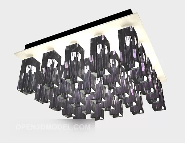 Chandelier Square Drop Lighting 3d model Chandelier Square Drop Lighting 3d model
