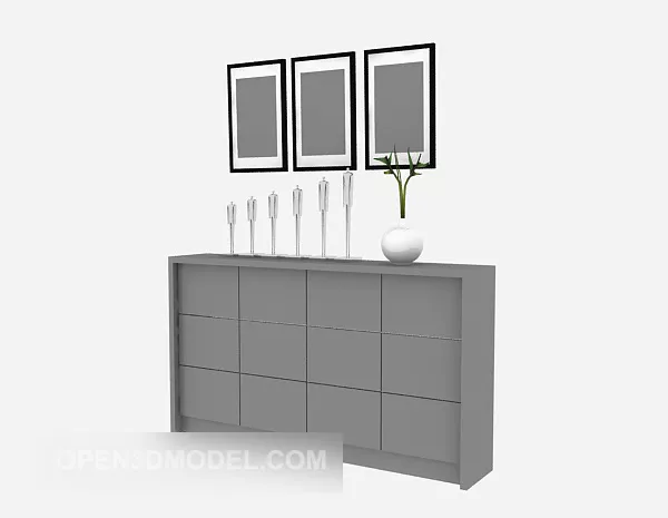 Large Office Hall With Floor Decorative 3d model