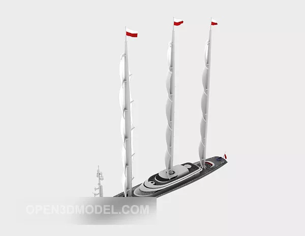 Black Jack Sailing Boat 3d model