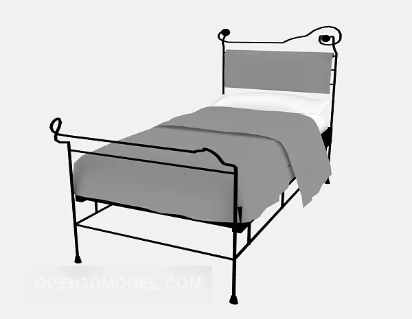 Single Bed Iron Frame Design 3d model Single Bed Iron Frame Design 3d model