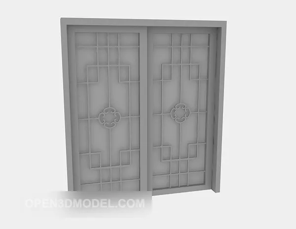 Door With Painting Texture 3d model