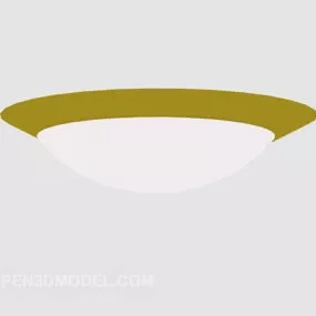Ceiling Lamp Round Yellow Shade 3d model
