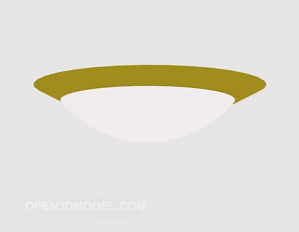 Ceiling Lamp Round Yellow Shade 3d model Ceiling Lamp Round Yellow Shade 3d model