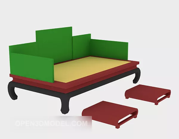 Chinese Sofa Lowpoly 3d model Chinese Sofa Lowpoly 3d model