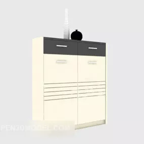 Passage Entrance Cabinet With Tableware 3d model