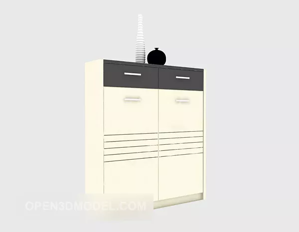 Passage Entrance Cabinet With Tableware 3d model Passage Entrance Cabinet With Tableware 3d model