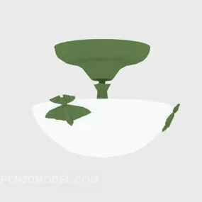 Glass Chandelier Lighting Round Shade 3d model