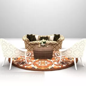 European Vintage Sofa Chair Furniture 3d model