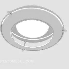 White Shade Chandelier Lighting 3d model