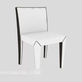 Wood Chair White Color 3d model