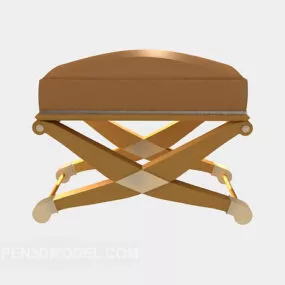 European Sofa Stool Wooden 3d model