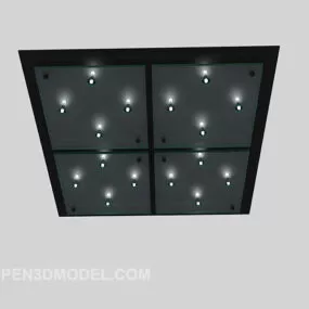 Square Chandelier Small Bulbs Decorative 3d model