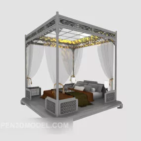 Wood Bed 3d model
