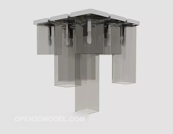 Glass Shade Chandelier 3d model Glass Shade Chandelier 3d model