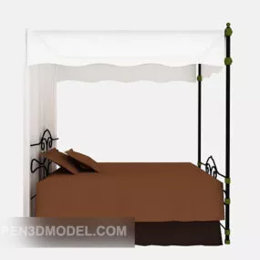 Iron Double Bed Poster Style 3d model