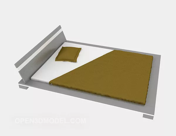 Single Bed Modernism With Blanket 3d model Single Bed Modernism With Blanket 3d model
