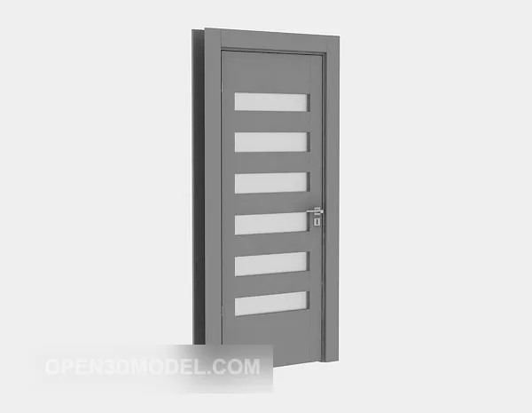 Black Door With Inside Window 3d model