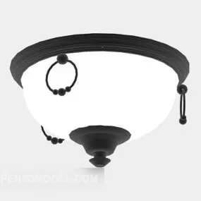 European Chandelier White Shade 3d model