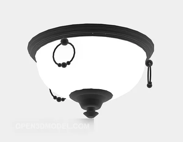 European Chandelier White Shade 3d model European Chandelier White Shade 3d model