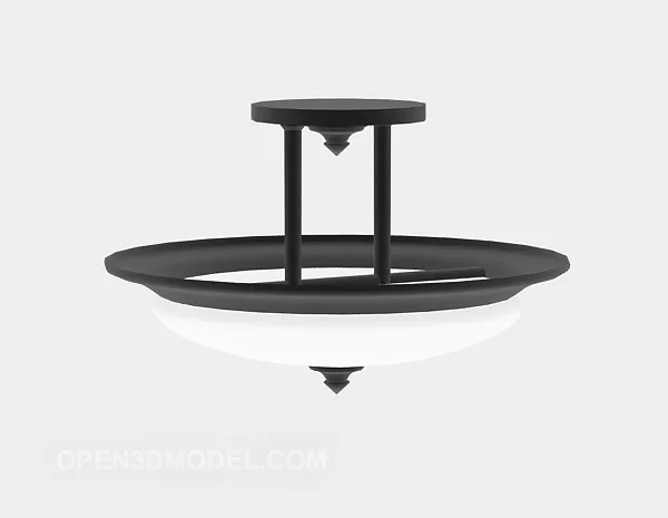 Modern Chandelier Round Shade 3d model Modern Chandelier Round Shade 3d model