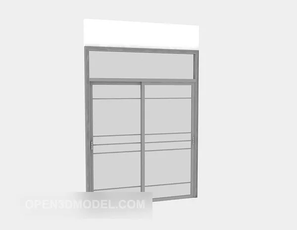 Wood Frame Door Antique Style 3d model