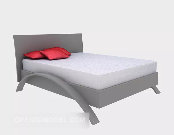 Simple Wooden Bed White Mattress 3d model Simple Wooden Bed White Mattress 3d model